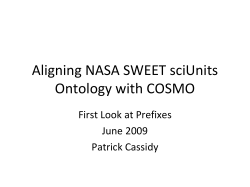 Aligning NASA SWEET sciUnits Ontology with COSMO