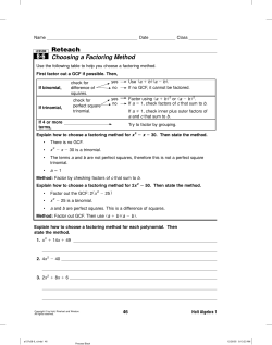 Reteach 8-6 - snelsonmath