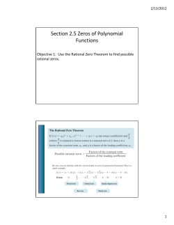 Section 2.5 Zeros of Polynomial Functions