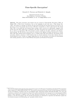 Time-Specific Encryption - Information Security Group