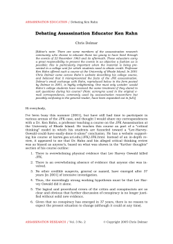 Debating Assassination Educator Ken Rahn