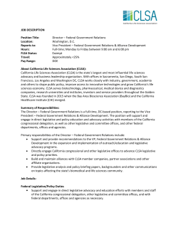 JOB DESCRIPTION Position Title: Director – Federal Government