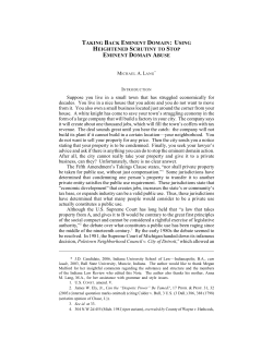 Taking Back Eminent Domain - Robert H. McKinney School of Law