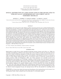 Spatial distribution of large wood jams in streams related