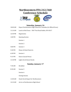 Northwestern FFA 212/360 Conference Schedule