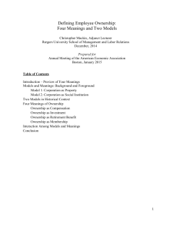 Defining Employee Ownership - American Economic Association