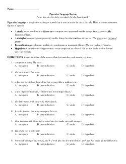 Figurative Language Review *Use this sheet to help you study for