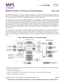 MIPS32&reg; microAptiv&trade; UC Processor Core Family Datasheet