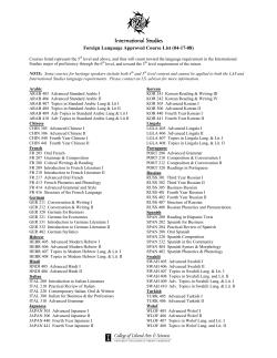 Foreign Language Approved Course List (04-17-08)