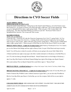 Directions to CYO Soccer Fields