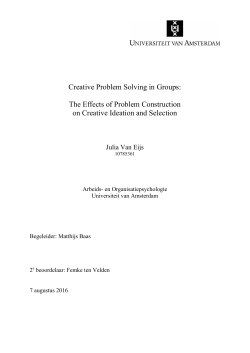 Creative Problem Solving in Groups: The Effects