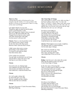 The Geography of Light Lyric Sheet