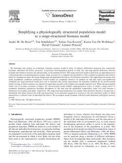 Simplifying a physiologically structured population model to a stage