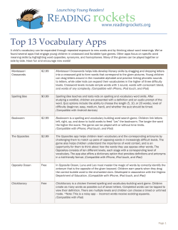 READING rockets Top 13 Vocabulary Apps