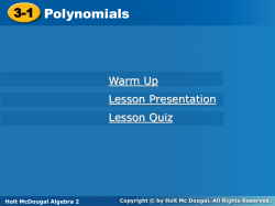 3-1 Polynomials