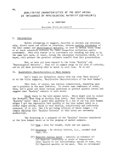 Qualitative Characteristics of the Meat Animal as Influenced by