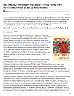 Book Review: Historically Inevitable: Turning Points in the Russian