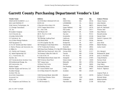 Vendor List - Garrett County Government