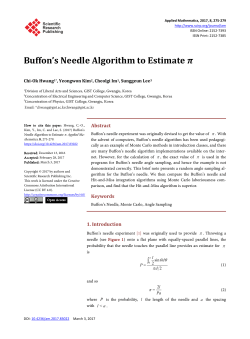 Buffon`s Needle Algorithm to Estimate &pi;