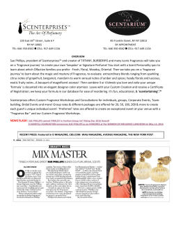 Sue Phillips, president of Scenterprises&trade; and creator of TIFFANY