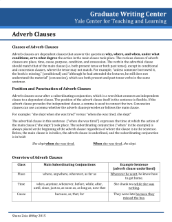 Adverb Clauses - Yale Center for Teaching and Learning