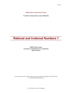 Rational and Irrational Numbers 1