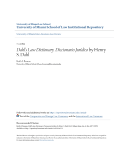 Dahl`s Law Dictionary. Diccionario Jur&iacute;dico by Henry S. Dahl