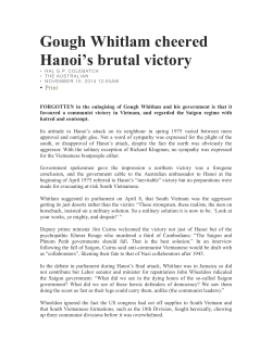 Gough Whitlam cheered Hanoi`s brutal victory