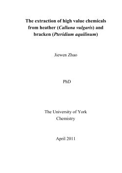 The extraction of high value chemicals from heather