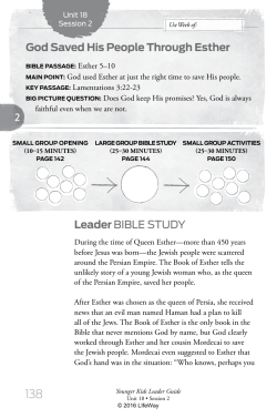 Leader BIBLE STUDY God Saved His People Through Esther