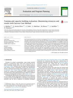 Training and capacity building evaluation: Maximizing resources