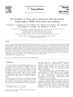 The exosphere of Titan and its interaction with the kronian