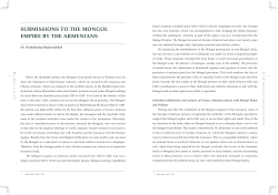 submissions to the mongol empire by the armenians