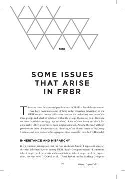 Some Issues that Arise in FRBR