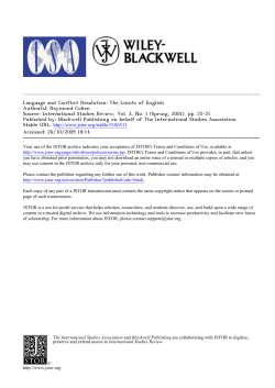 Language and Conflict Resolution: The Limits of English