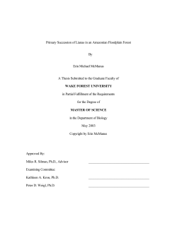Primary Succession of Lianas in an Amazonian Floodplain Forest By
