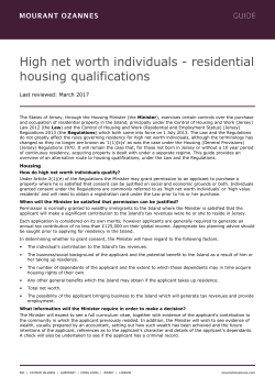 High net worth individuals - residential housing qualifications