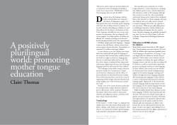 Download: A positively plurilingual world: promoting mother tongue