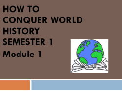HOW TO CONQUER WORLD HISTORY SEMESTER 1