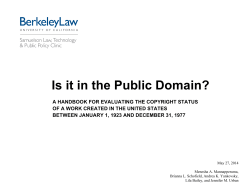 Is it in the Public Domain? - Berkeley Law