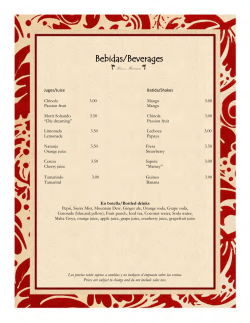 Bebidas/Beverages - Rincon Macorisano