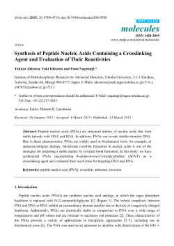 Synthesis of Peptide Nucleic Acids Containing a Crosslinking Agent