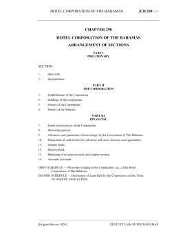 Hotel Corporation of The Bahamas Act