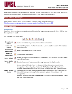 Quick Reference Cite while you Write: Zotero