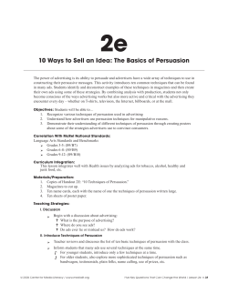 10 Ways to Sell an Idea: The Basics of Persuasion