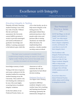The Preferred Practice Series - Academic Integrity Office