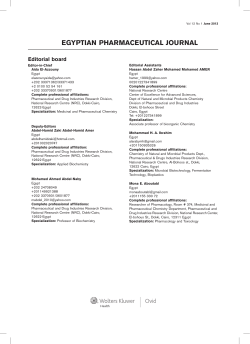 EGYPTIAN PHARMACEUTICAL JOURNAL