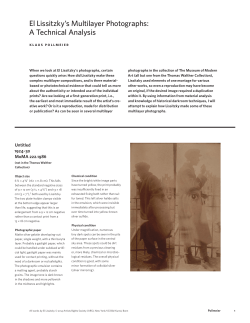 El Lissitzky`s Multilayer Photographs: A Technical Analysis