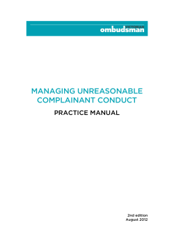 Managing Unreasonable Complainant Conduct Practice Manual