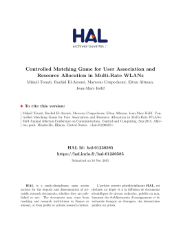 Controlled Matching Game for User Association and - HAL